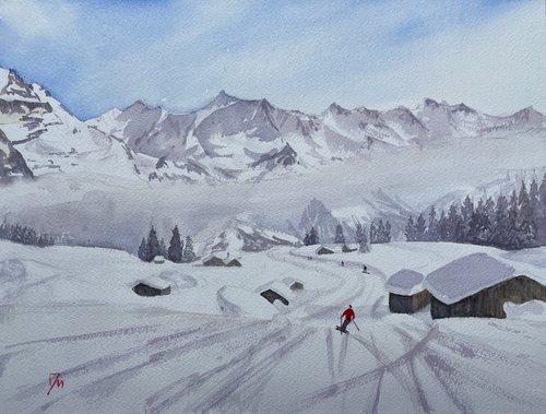 Jungfrau skiing by Shelly Du