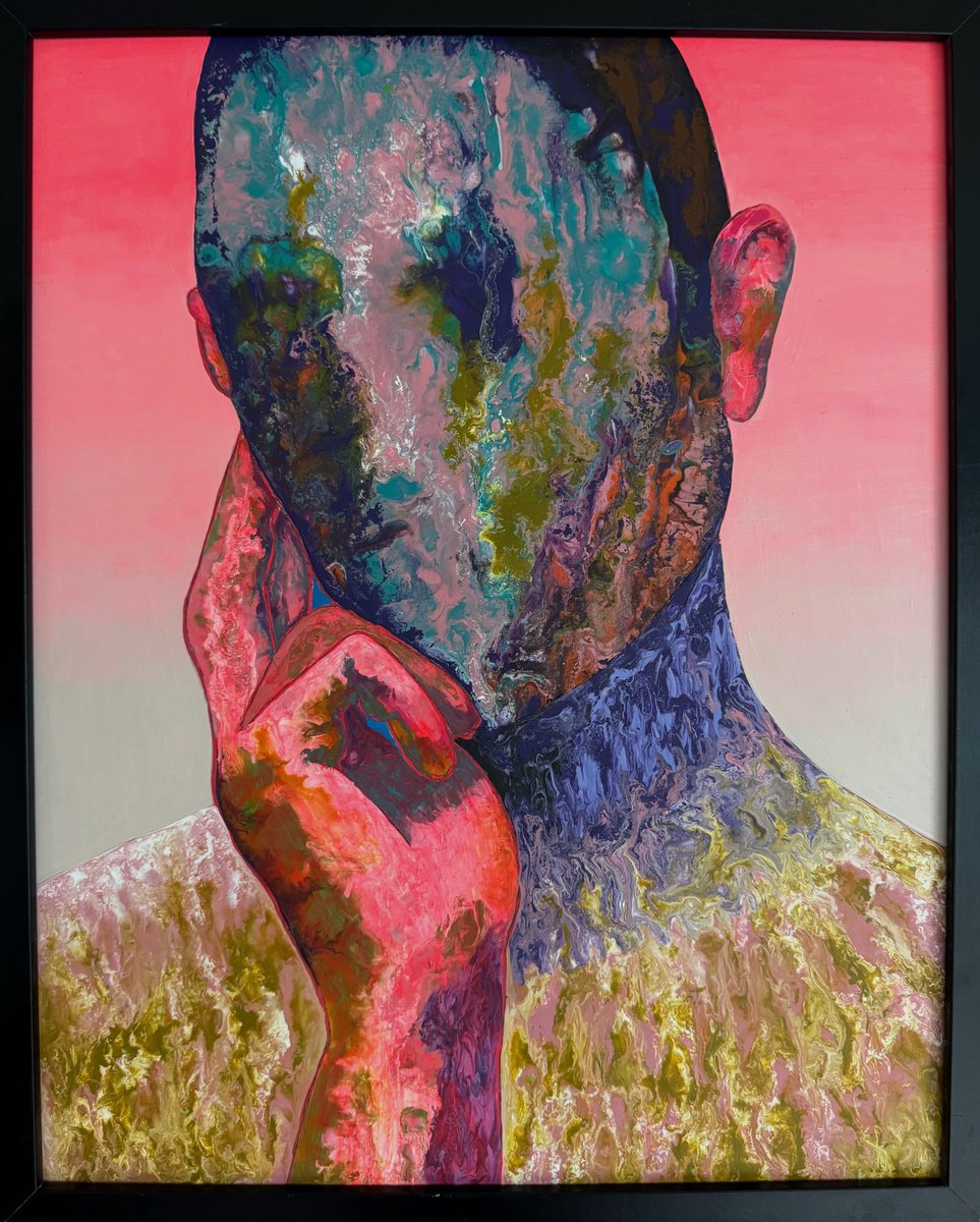 Painting , The Thinker N.12 By Stefano Pallara, 17 X 21, Artwork For Sale On Artfinder
