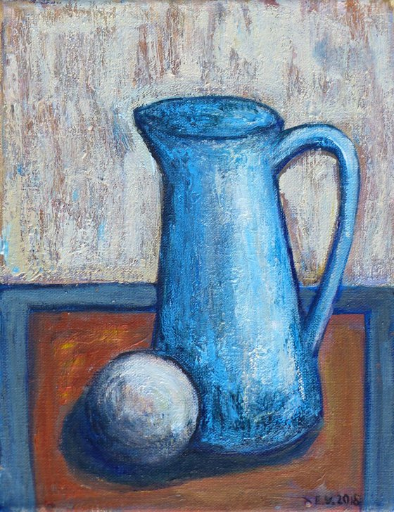Still life with a blue jug