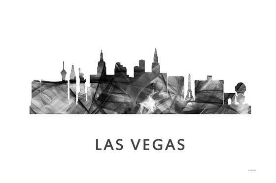 Las Vegas Nevada 2 Skyline WB BW