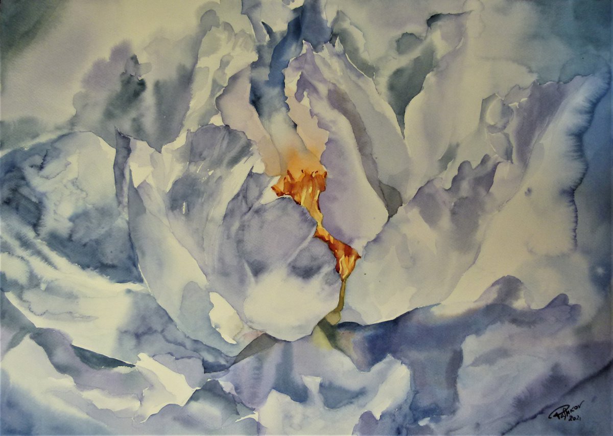 Impressionistic Watercolour , Flower By Yurii Pashkov, 28 X 20, Artwork For Sale On Artfinder