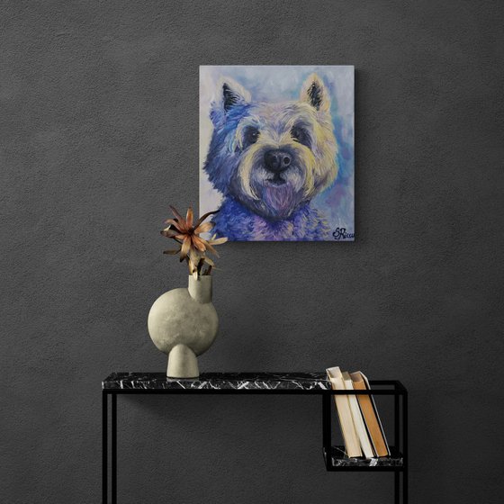 West Highland White terrier. 30x35 cm