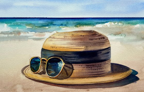 Sunny Beach Hat & Glasses