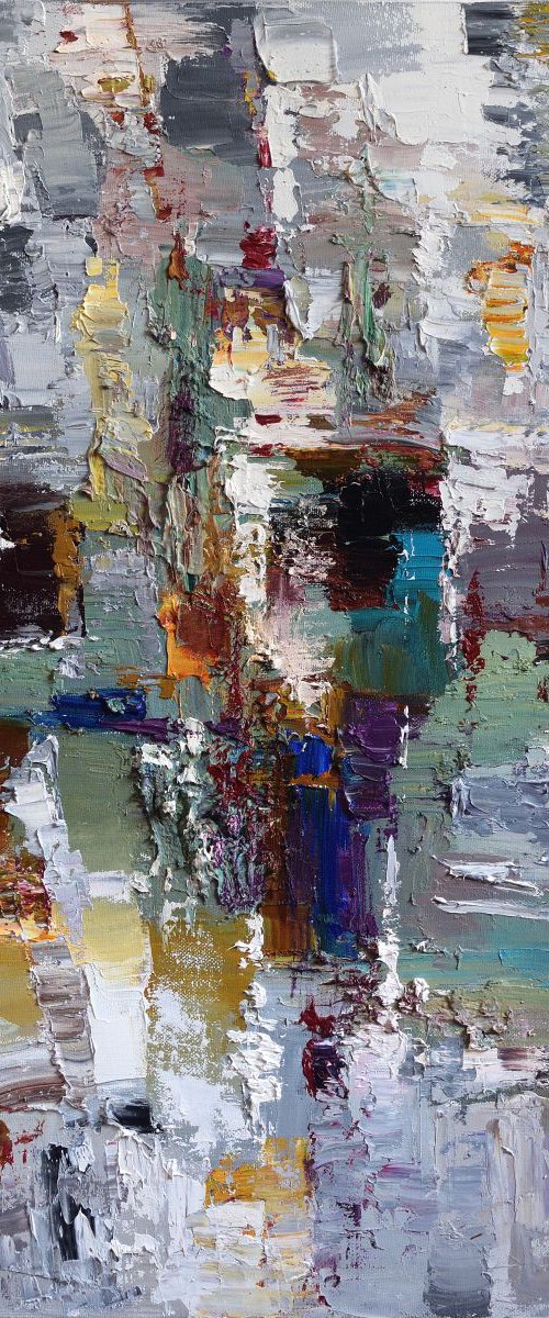 Original Gray Abstract painting by Anastasiia Valiulina