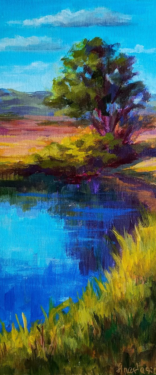 Tree and the lake by Anastasia Art Line