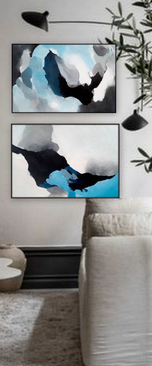Set of 2 Abstract artworks. by Nadia Moniatis