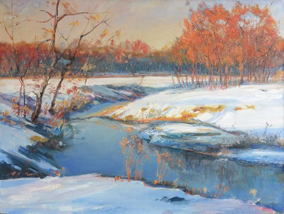 Belous river in winter