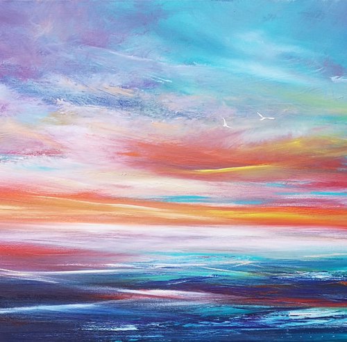 Contemplative Horizons II - seascape, emotional, panoramic by Mel Graham