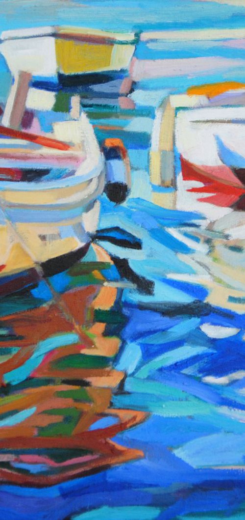 Boats  / 40 x 35 cm by Maja Đokić Mihajlović