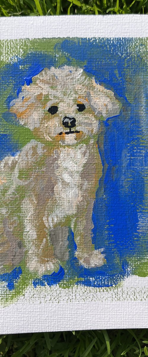 Dog portrait painting by Yuliia Chaika