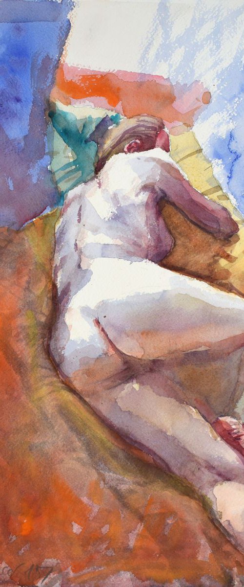 Nude morning by Goran Žigolić Watercolors