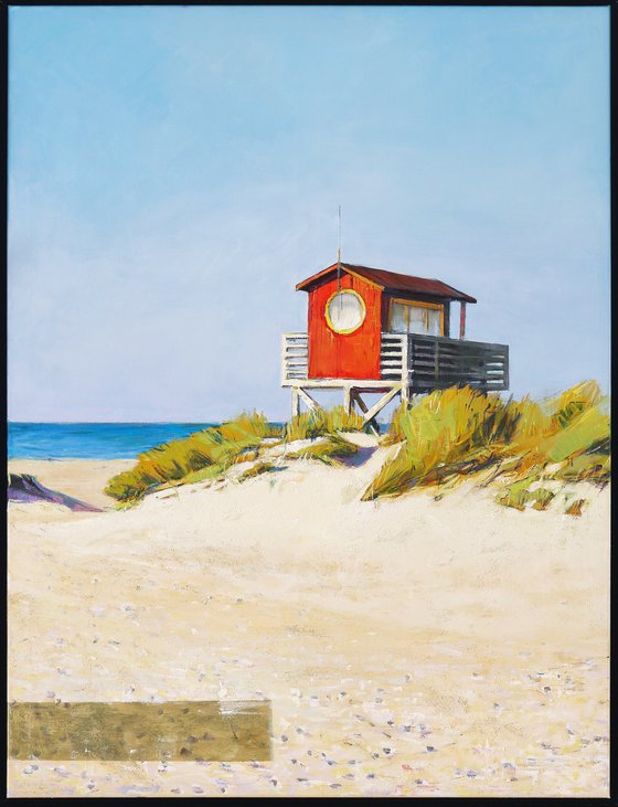 Red Lifeguard Tower Diptych