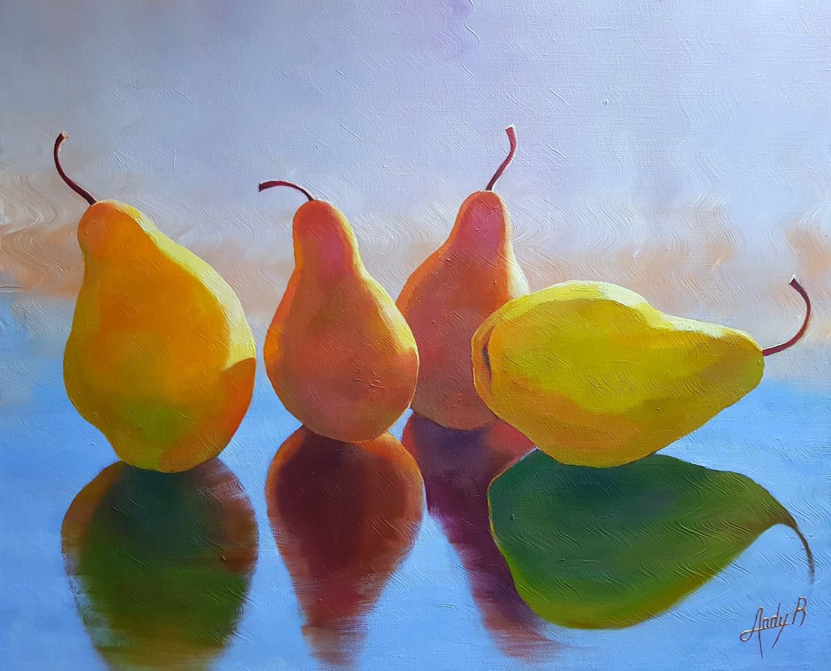 Still life with pears by Andrii Roshkaniuk