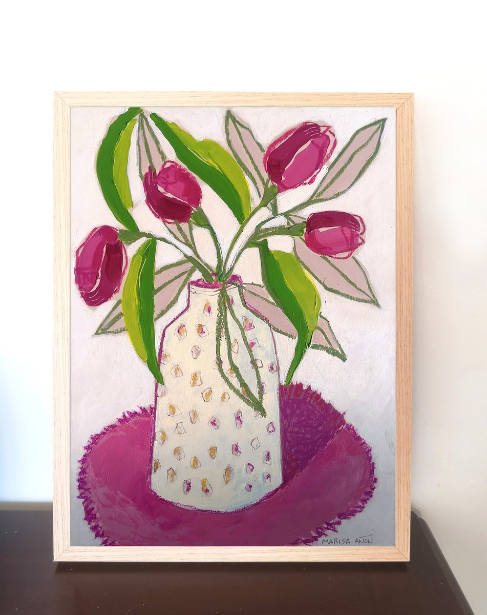 Impressionistic Still Life Painting By Marisa Anon, 13 X 17", May V, Original Artwork