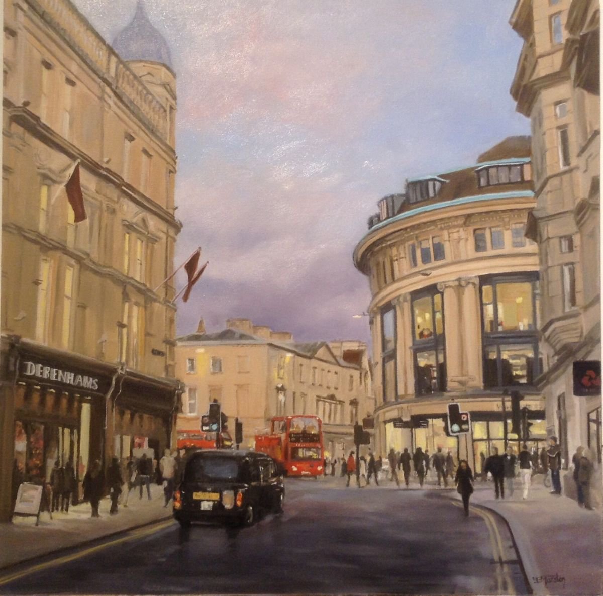 Shopping in Oxford Oil painting by Elaine Marston | Artfinder