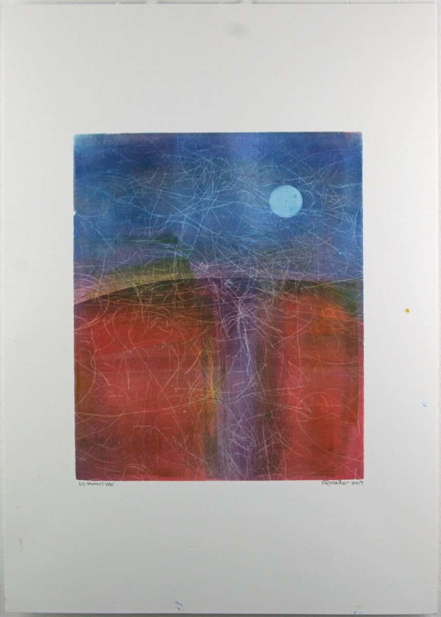 Meanbhchuileag - Unframed A3 Original Signed Monotype by Dawn Rossiter