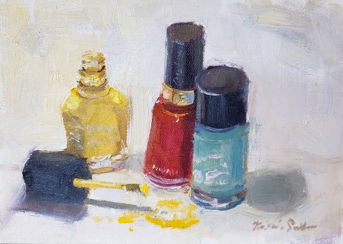 Impressionistic Still Life Oil Painting By Kristina Sellers, 9 X 7", Which Color?, Original Artwork