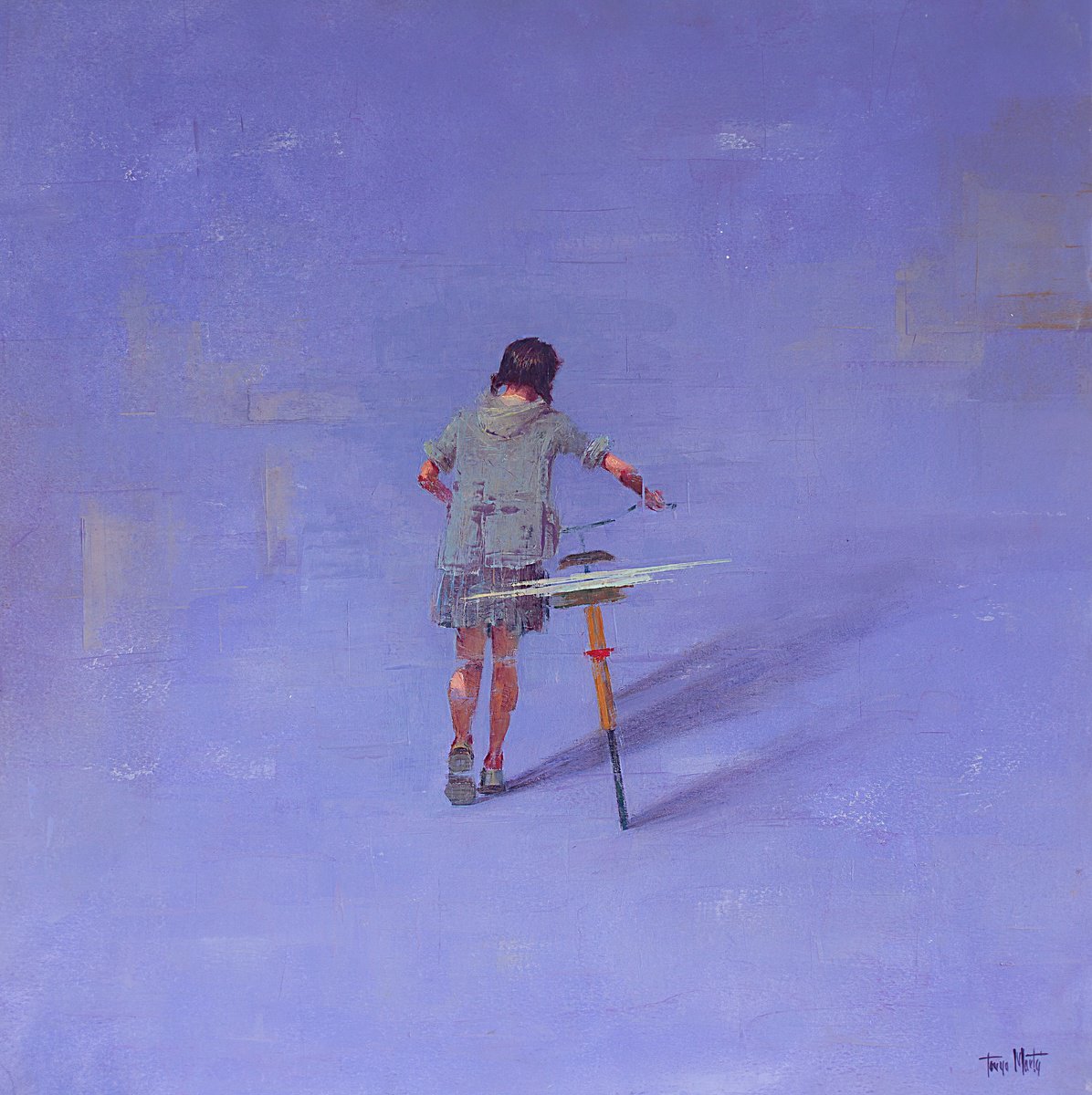 Expressive Portrait Oil Painting By Tomasa Martin, 20 X 20", Dayli Work Ii, Original Artwork