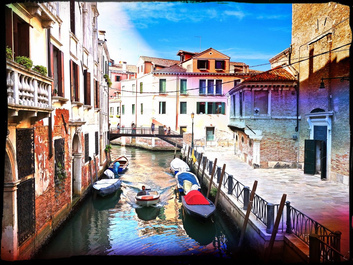 Venice in Italy - 60x80x4cm print on canvas 02448m1 READY to HANG by Kuebler