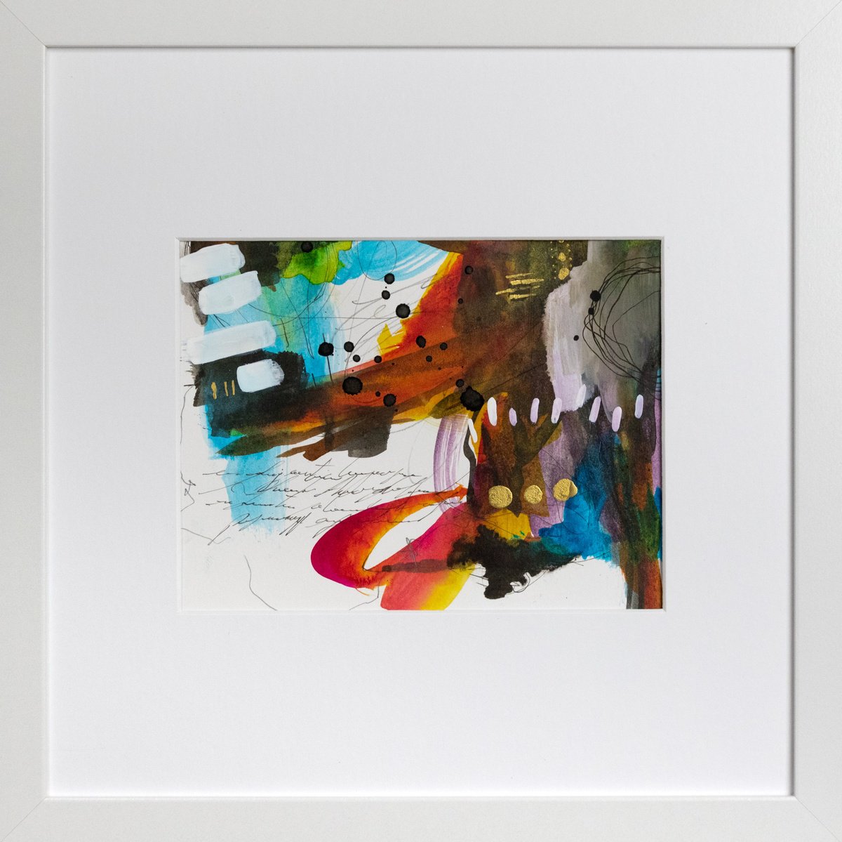 Abstract Acrylic Painting By Chantal Proulx, 12 X 12, 1, 2, 3, Go, Original Artwork