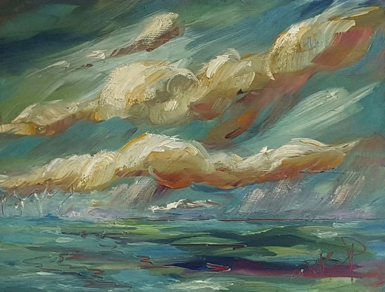 Summer showers out to sea - Irish Seascape