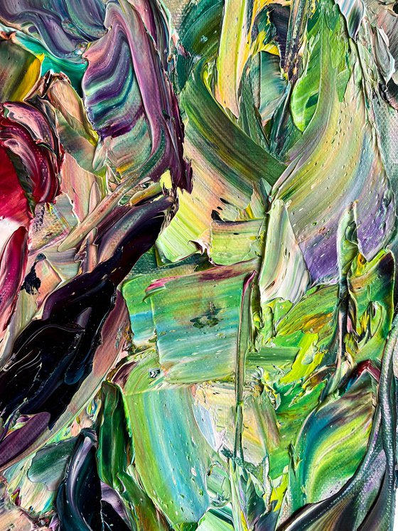 Tropical Jungle Impasto Art