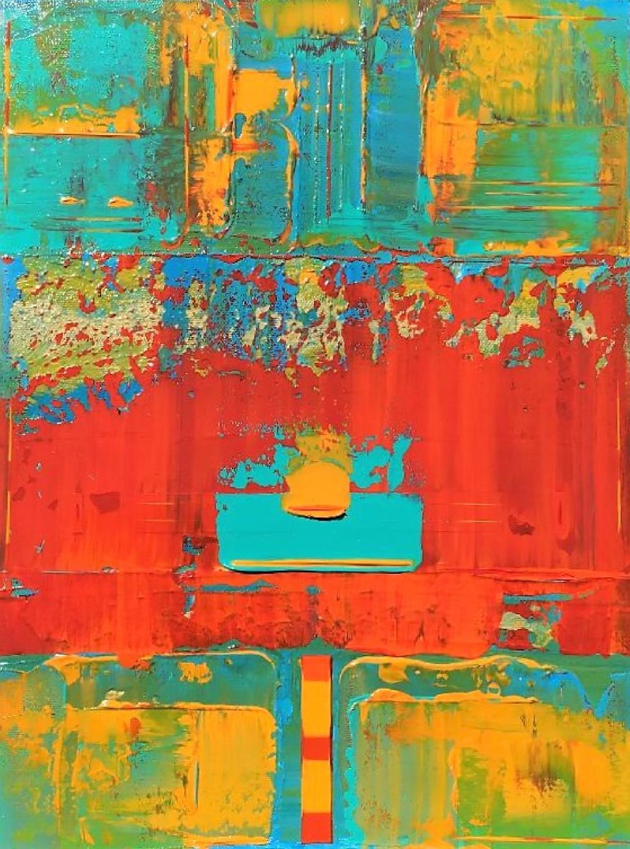 Orange Red Yellow Line Abstract by Robert Lynn