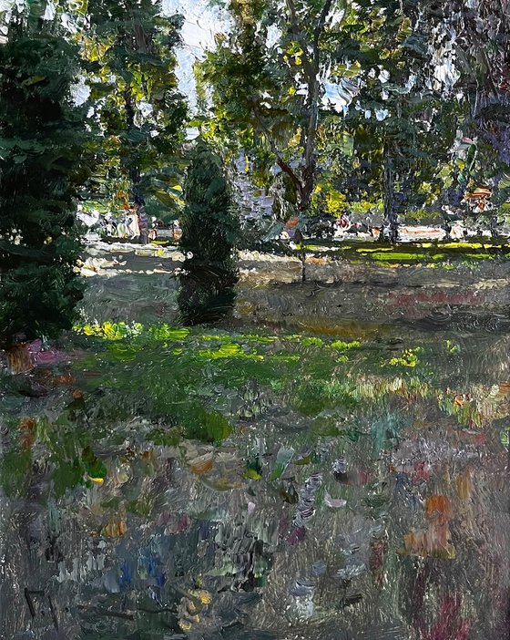 In the shade of the park