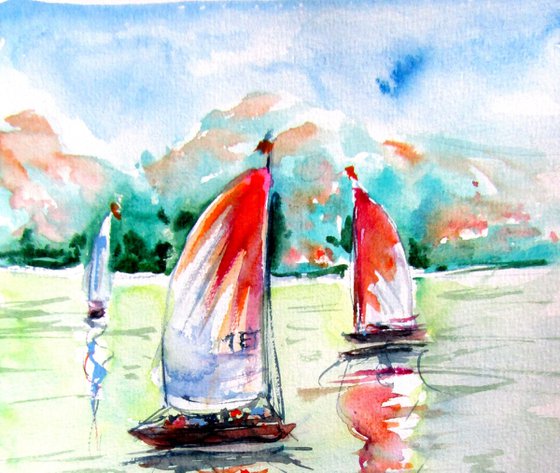 Sailboats together