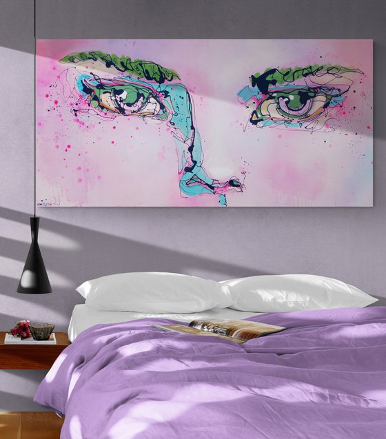 Dreamy pink painting of beautiful eyes: Selubali