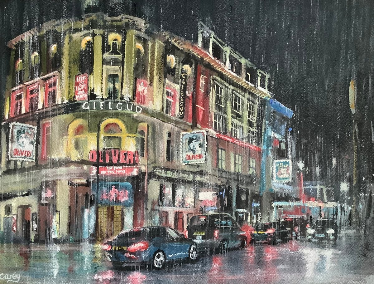 Impressionistic Cityscapes Watercolour By Darren Carey, 15 X 11, West End, Piccadilly, Original Artwork