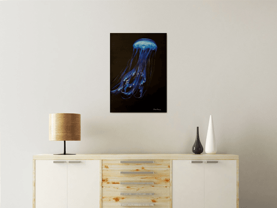 Original acrylic painting of jellyfish