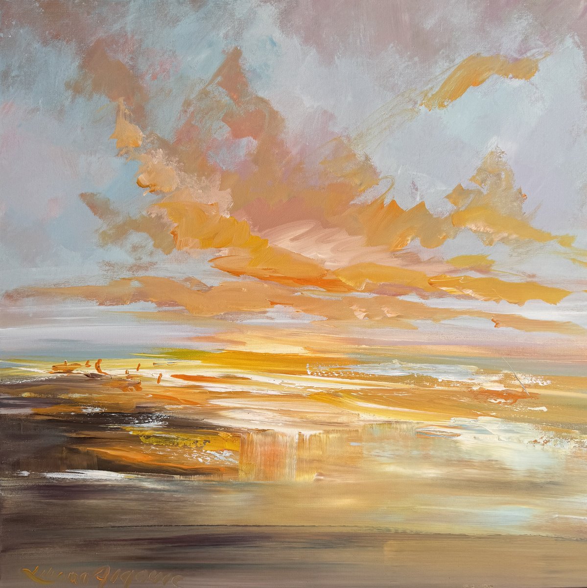 Pastel Sea, By Liliana Gigovic, 30 X 30, Artwork For Sale On Artfinder