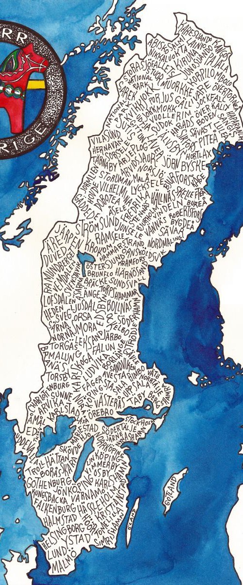 Sweden Word Map by Terri Smith