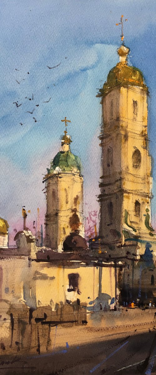 Warm evening in the Pochaiv Lavra by Andrii Kovalyk