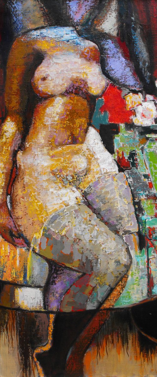 Nude figure(90x60cm, oil/canvas, ready to hang) by Sergey Xachatryan