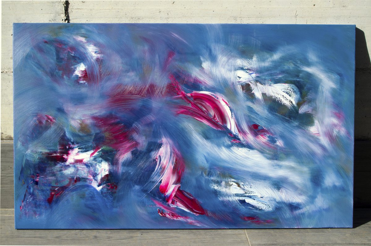 Abstract Oil Painting By Davide De Palma, 39 X 24, Nuance, Original Artwork