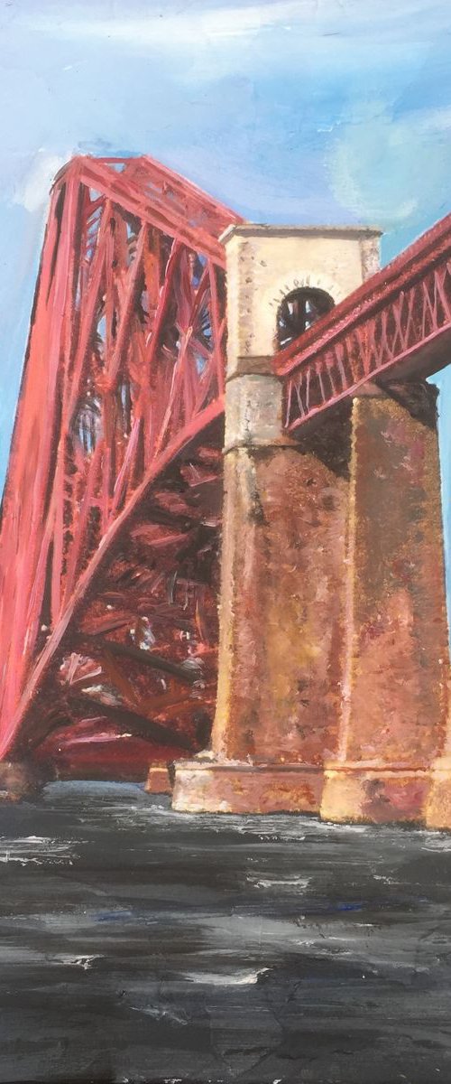 A view of the Forth Rail Bridge, Scotland by Andrew  Reid Wildman
