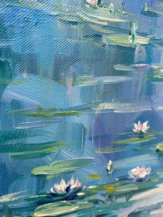 "Water-Lilies"original oil painting by Artem Grunyka