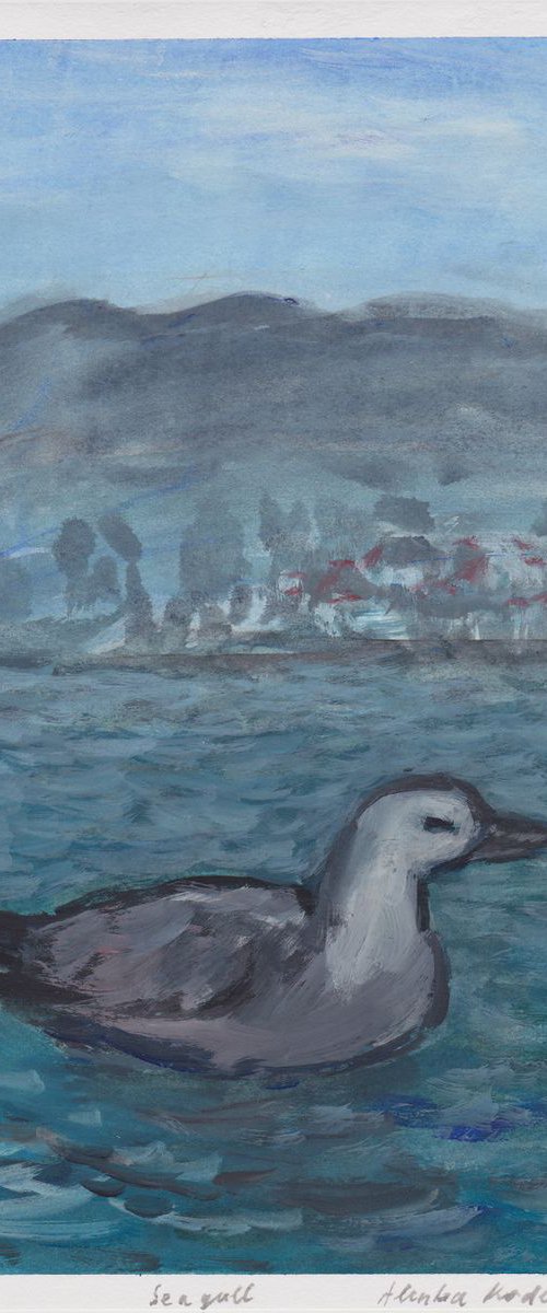 Seagull, 2017, acrylic on paper by Alenka Koderman