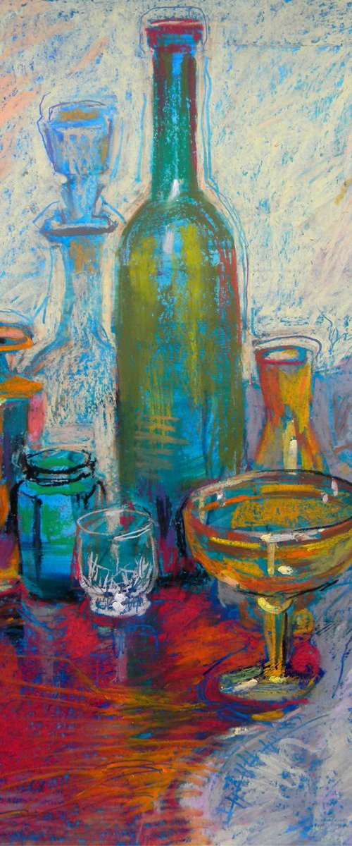 Still life with glass objects by Liudmyla Chemodanova