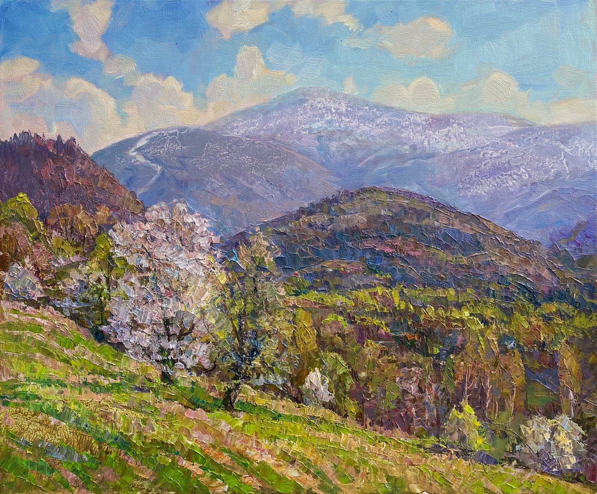 Impressionistic Landscape Oil Painting By Aleksandr Dubrovskyy, 24 X 20, In The Vastness Of Life, Original Artwork