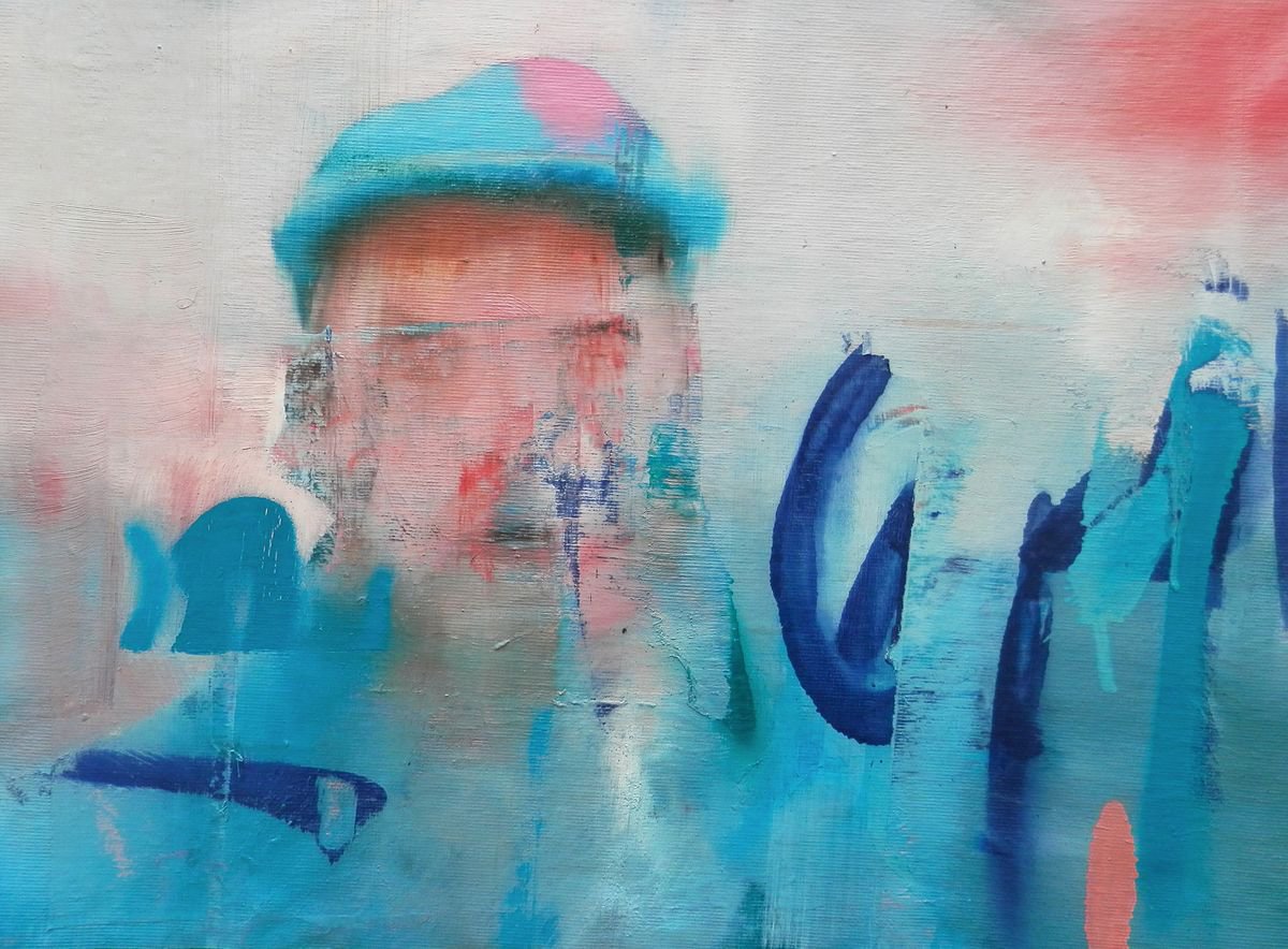 Urban And Pop Portrait Oil Painting By Milos Hronec, 16 X 12", Still Fresh 19, Original Artwork