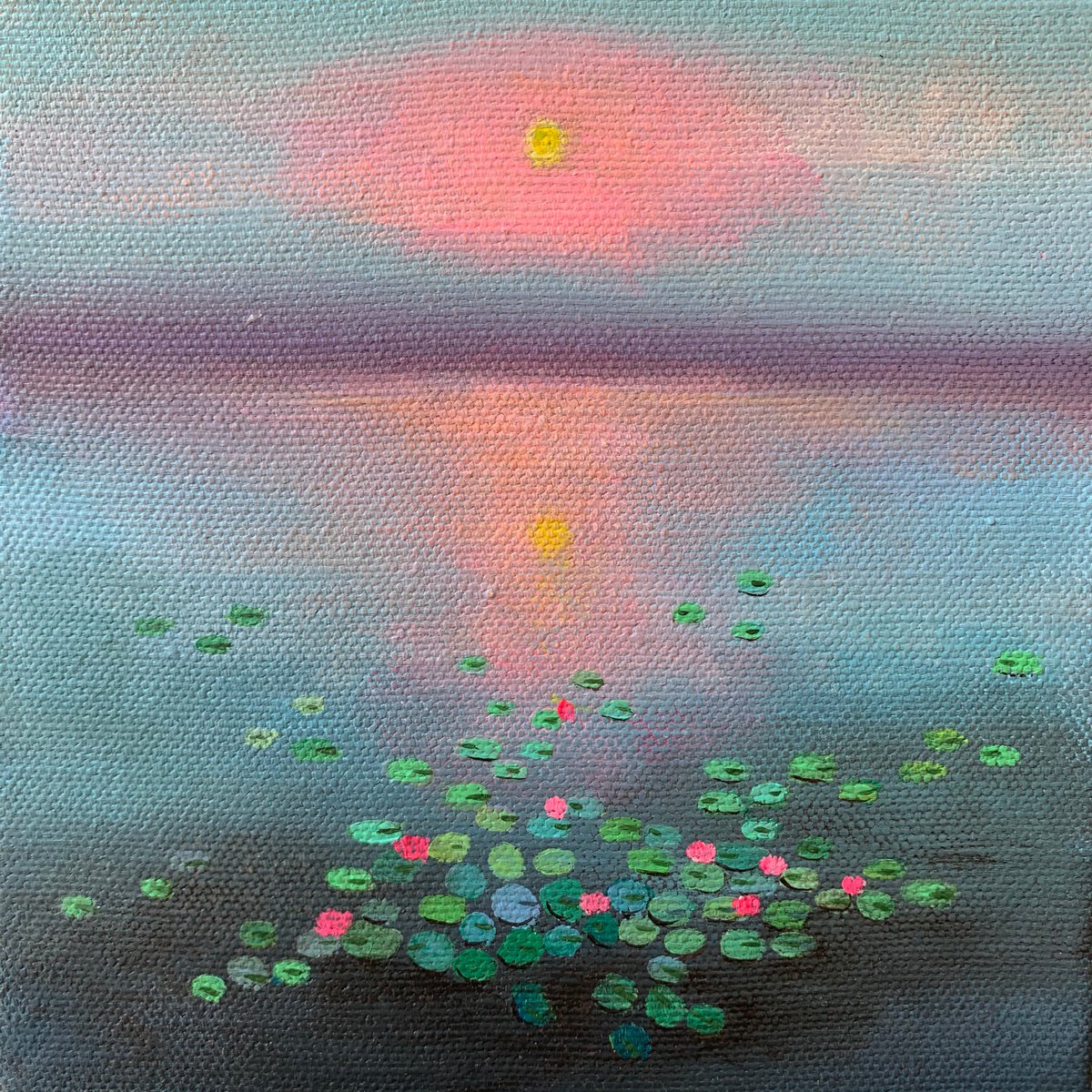 Sunset in a blush ! Small Painting!! Ready to hang by Amita Dand