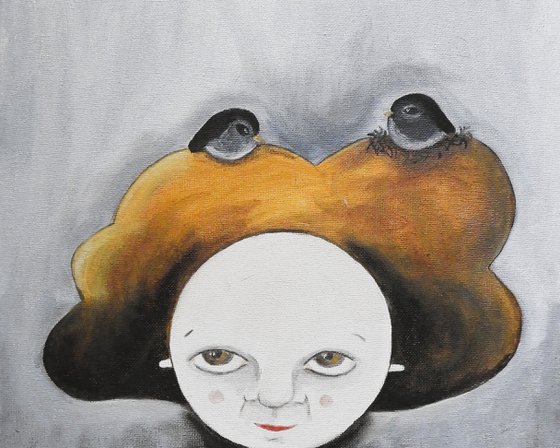 The girl and the blackbirds