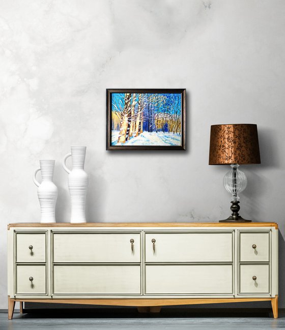 Poplars on a sunny winter day