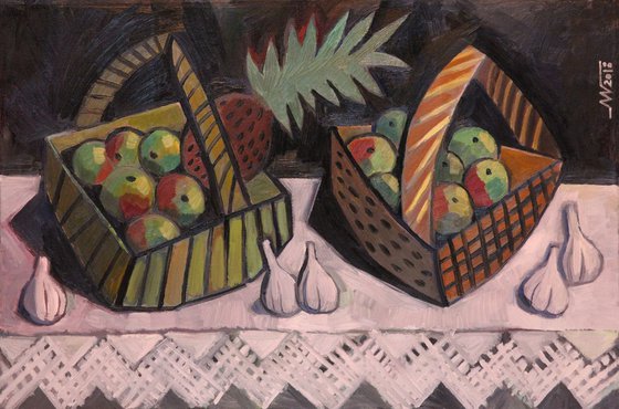 Still life with baskets