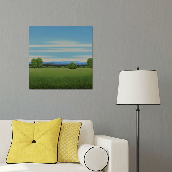 Summer Green Field - Blue Sky