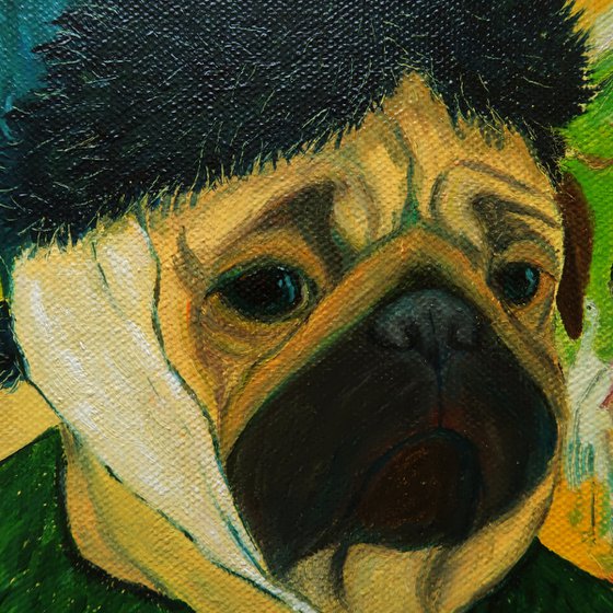 Van pug – Self-portrait with Bandaged Ear