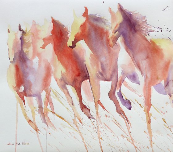 Horse painting large - "Wild and Free"